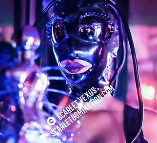Latex rubber hood made by Mistress Scarlet Vexus