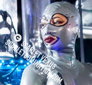 Latex hood made by Austin Dominatrix Scarlet Vexus